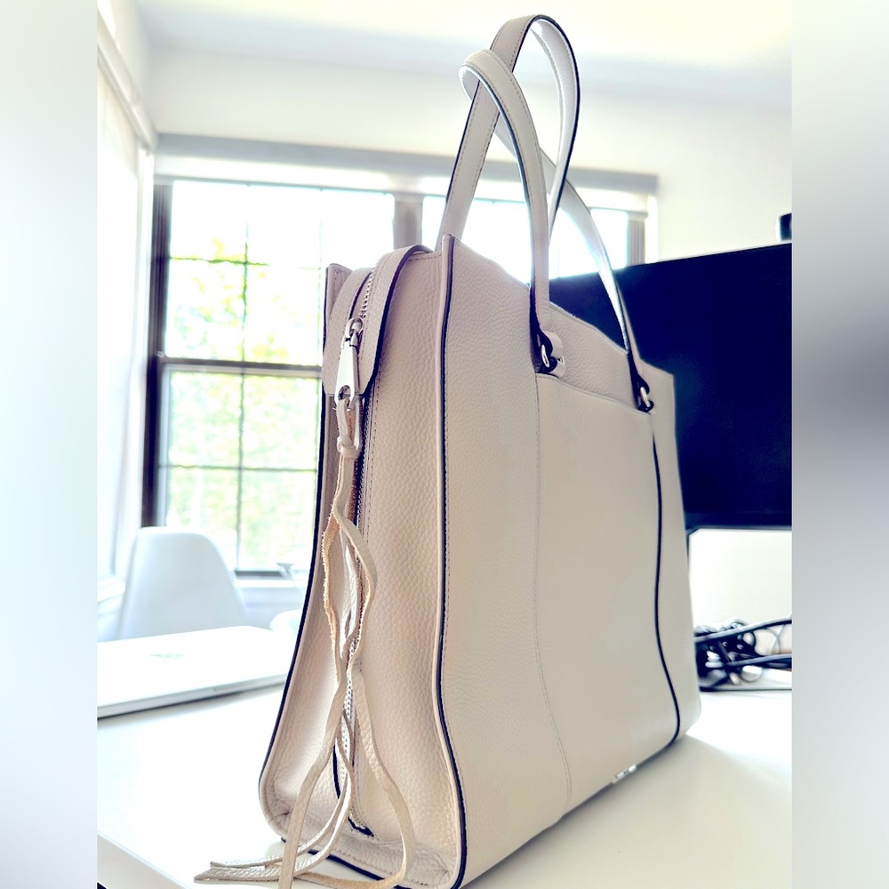 Rebecca Minkoff Leather Regan Tote - gorgeous!  Light grey leather, expandable.